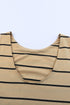 Stripe Print Open Back Sleeveless Maxi Dress With Slits